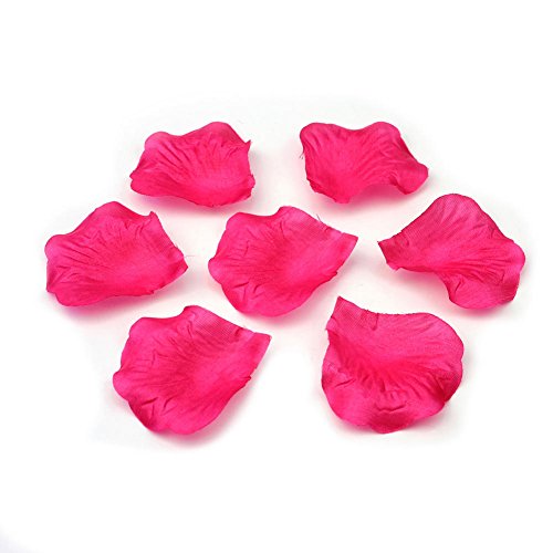 Doutop 1000pcs Pétales de rose de soie Fleur artificielle Fête de mariage Flora Petal Favor nuptiale douche (rose)