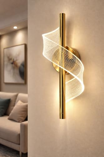 Image of Modern Spiral Design 3 Different Color Mode Changing (Wh /WW /NW) Energy Saving Led Wall Lamp for Bedroom, Living Room, Restaurants, Dining, Coffee Shop,Home Etc