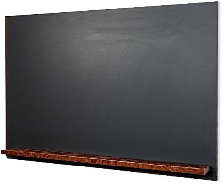 The Original Landscape 30"h x 42"w Unframed magnetic porcelain Chalkboard with clean black edge and Dark Walnut Tray