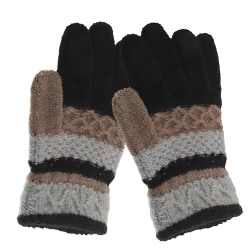 KESYOO 1 Pair of Warm Knitted Gloves for Boys and Cute Striped Winter Mittens for Comfortable Gloves for Cold Weather Outdoor Activities