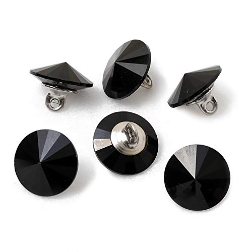 6-pcs 12mm Austria Crystal 1122 Rivoli Button with Shank, SW-1122BT