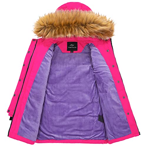 Image of FARVALUE Women's Winter Coat Thicken Puffer Coat Warm Jacket with Removable Fur Hood
