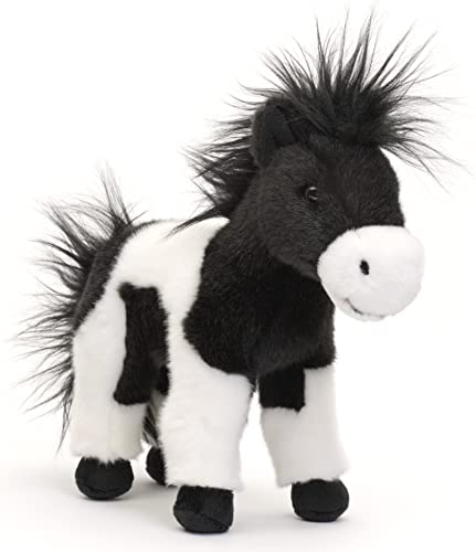 Uni-Toys - Pferd schwarz-weiß, stehend - 23 cm (Höhe) - Plüschtier, Kuscheltier