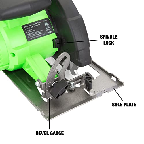 Oemtools 24488 20V Max Lithium-Ion 6-1/2" Circular Saw, Cordless Saw With Battery And Charger, Metal And Wood Cutting Power Hand Saw, Battery Operated Saw #TOP3