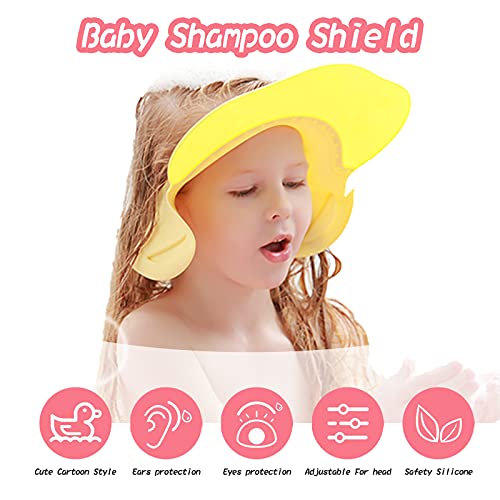 Baby Shower Hat, Adjustable Toddler Hair Washing Visor, Soft Silicone Baby Shampoo Cap For Girls Boys Toddler To Stop Water In Eyes (Duck-Blue) #TOP1