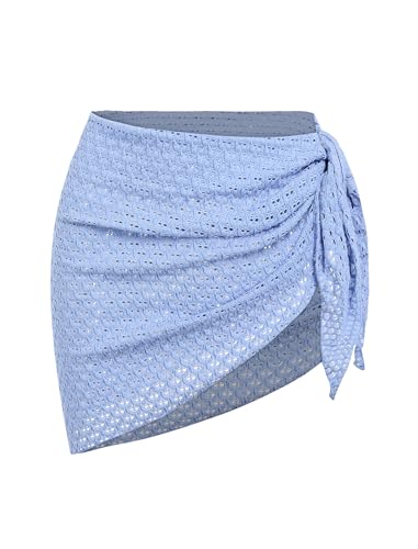 Image of ZAFUL Women's Sarong Coverups Beach Wrap Sheer Bikini Cover Up Mini Skirt | Wraps Swimwear, Cover Ups for Swimwear, Multi-Wear, Texture, Floral