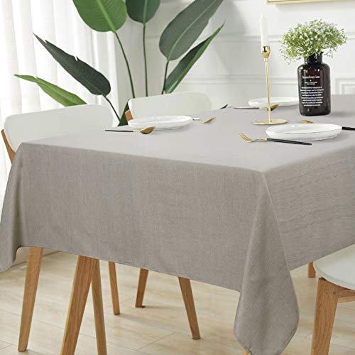 Faux Linen Tablecloth, Wrinkle Free Soft Table Cloth, Flax Linen Tablecloth for Kitchen Dining Room Party Decoration, Tablecloth Rectangle 56 x 84 inch - Thumbnail 6