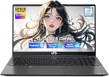 NIMO 15.6" IPS FHD-Laptop, Intel 6 Cores I3-1215U (Up to 4.4GHz, Beats R5 7520U) 16GB RAM 1TB SSD Student Computer with 65W Type C Backlit Keyboard Fingerprint Wi-Fi 6, for Home and Business