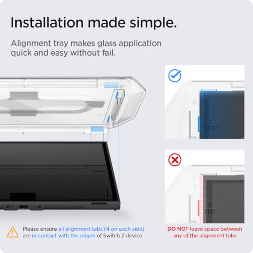 spigen tempered glass screen protector glastr ez fit designed for nintendo switch 2 2025 - 2 pack