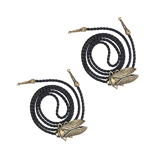 DYNWAVE 2x Western Men Cicada Pingente Couro Rodeo Bola Bolo