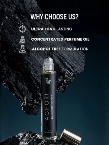 Image of EM5 Aghori Concentrated Perfume Roll-On for Men | Earthy, Woody & Smoky Fragrance | Raw, Intense & Rustic Scent | 100% Alcohol Free | Strong & Long Lasting Perfume Roll On | 10 ml