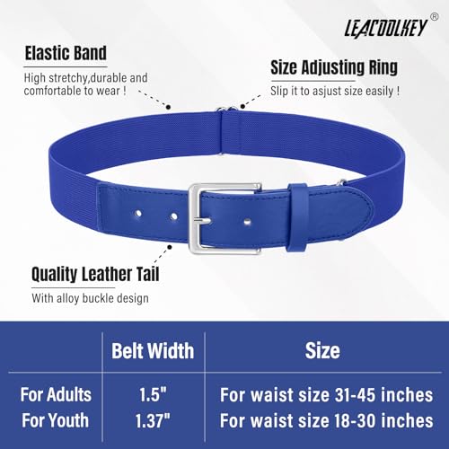 LEACOOLKEY Baseball Belt and Socks Combo Set 3 Pairs of Softball Socks and 1 Pack Elastic Belt for Youth and Adult4
