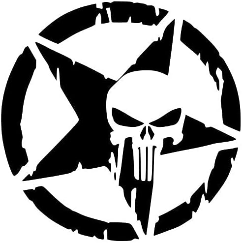 Pack of 4 3 Inch Stickers -Star Punisher Skull Sticker