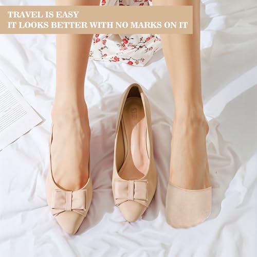 4 Pairs Socks For Heels Toe Socks Women Toe Covers For Women Half Socks For Women Ball Of Foot Cushion Socks Women's Toe Cover No Show Liner Half Socks For Heels With Padding Toe Topper Liner Socks3