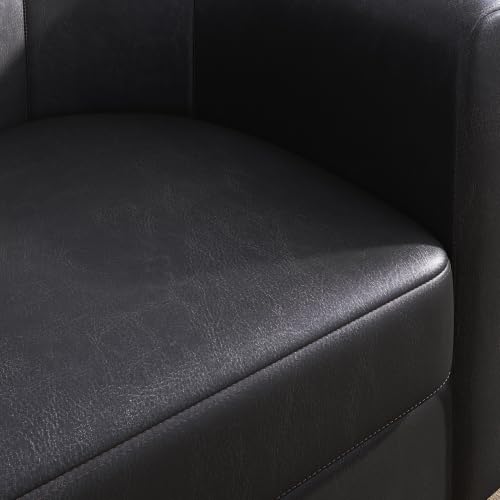 Image of BELLEZE Accent Barrel Chair Set of 2, Linen Round Chair Club Tub Sofa Corner Chair with Flared Legs and Cozy Soft Padding for Living Room Bedroom Waiting Room - Brown
