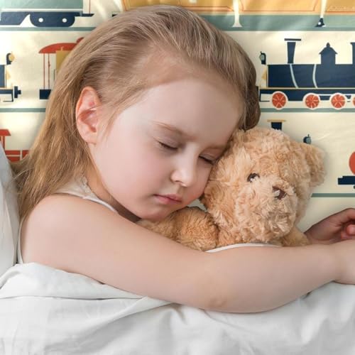 Housses de coussin velours train rétro 50x50 lavables pour décor durable - 6