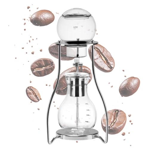 Ice Cold Brew Dripper Coffee Maker, Cold Brew Drip Tower, Vidrio Reutilizable Cold Brew Maker Filtrado Soporte De Acero Inoxidable Transparente Ice Coffee Brew Tower Para Uso en el Hogar y (Color:C)
