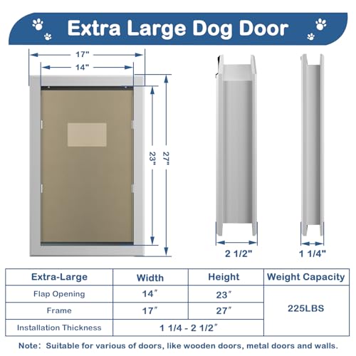 Canine Door Doggie Door with Sturdy Aluminum Body, XL Doggy Door for Door, Additional-Giant Pet Door with Computerized Closing & Sturdy Flap for Vitality Environment friendly, Lockable Closing Panel & Simple to Set up Canine Door Doggie Door with Sturdy Aluminum Body, XL Doggy Door for Door, Additional-Giant Pet Door with Computerized Closing & Sturdy Flap for Vitality Environment friendly, Lockable Closing Panel & Simple to Set up