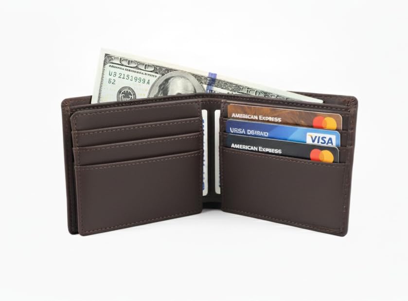 Image of JOSOOS Premium Leather Wallet for Men, RFID Protected, Bi-Fold