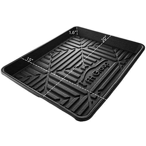 Image of FH Group Climaproof for All Weather Protection Black Multi-Purpose Pet Feeding Bowl Tray, Dog Bowl Tray, Boot Tray, Shoe Tray, Great for Entryway or Garage 20