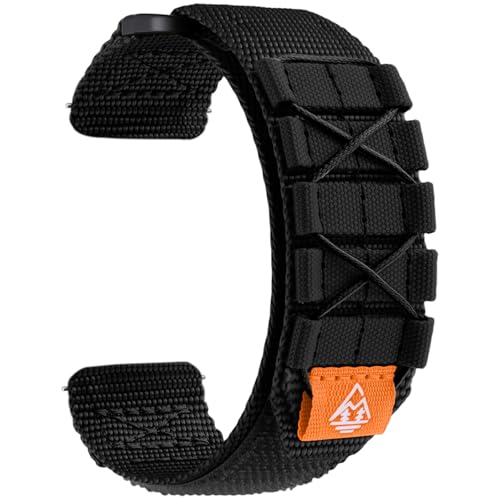 Image of Bandletic Compatible with Garmin Forerunner 255 Watch Band, 22mm Quick Rugged Release Soft Sport Nylon Strap for Forerunner 265 /Venu 2 /3 /4 45mm /Vivoactive 4 /Galaxy Watch 3 45mm /PACE 3 /4 /APEX 4 42mm