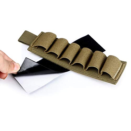 Suporte de munição de espingarda de nylon com tira adesiva 6 rodadas, preto