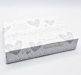 Geschenkpapier zum 60. Hochzeitstag, 4 Bögen, 4 passende Geschenkanhänger, Diamant-Hochzeitstag, Herz-Design, Geschenkpapier