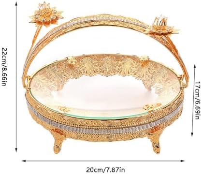 Fruit Bowl Retro Oval Fruit Basket, Fashionable Ornaments, Home Living Room Snack Fruit Plate Fruit Tray