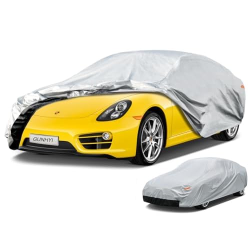6 Layers Car Cover for Coupe Sports Waterproof All Weather, Heavy Duty Full Exterior Cover Suitable for Audi TT, BMW Z4, Subaru BRZ, Porsche 718 Boxster Cayman etc. Size A2 (See Size Chart)