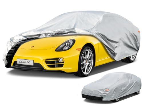 Image of GUNHYI 6 Layers Car Cover for Coupe Sports Waterproof All Weather, Heavy Duty Full Exterior Cover Suitable for Audi TT, BMW Z4, Subaru BRZ, Porsche 718 Boxster Cayman etc. Size A2 (See Size Chart)