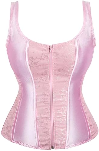 Image of Women's Lace up Gothic Jacquard Shoulder Straps Tank Overbust Shaper Corset Bustiers Top