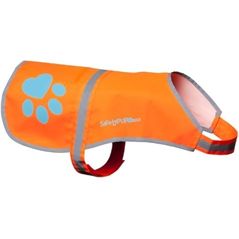 SafetyPUP XD Dog Reflective Vest. Sizes To Fit Dogs 14 lbs To 130 lbs. Blaze Orange Hi Vis Dog Vest Protects Dogs From Cars & Hunting Accidents. (Large 61lbs - 100lbs) Cover