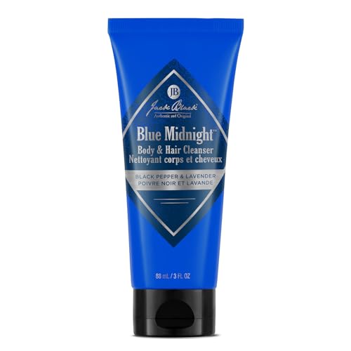 Jack Black Blue Midnight Body & Hair Cleanser, 3 Fl Oz â€“ Black Pepper & Lavender â€“ Mens Body Wash, Mens Shampoo, Skin Care, Hair Care, Dual-Purpose Body Wash Men, Sulfateâ€“Free