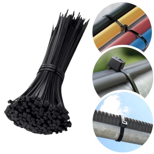 Kit 20 Unidades Abraçadeira De Nylon Presilha Enforca Gato Preta 4,8mm - 20 a 40cm 5 Tamanhos - Para