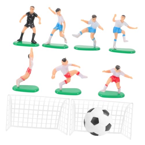 FUOYLOO Decoraciones para Tartas de Fútbol Miniaturas de PVC y Accesorios Temáticos para Fiestas Infantiles de Cumpleaños y Eventos Deportivos