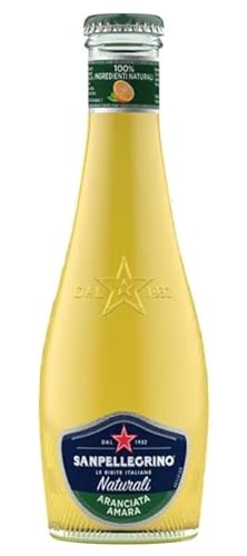 48X San Pellegrino Aranciata Amara Naturali Bevanda Analcolica Rinfrescante Con Succo Di Arancia Italiano, Bottiglia Di Vetro 20Cl