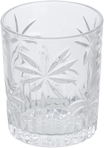WOLFF - Conjunto 6 Copos Baixo 340ml em Cristal - Linha Palm Tree - Ideal para Whisky, Coquetéis e Destilados