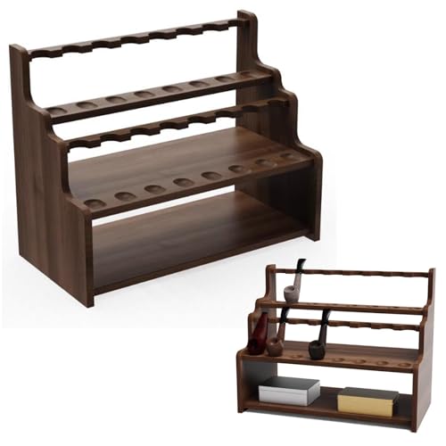 Soporte para pipa de fumar expositor portatil coleccion pipas de tabaco madera 12 2