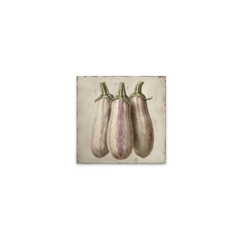 Toile aubergine beige 40x40cm pour une cuisine lumineuse