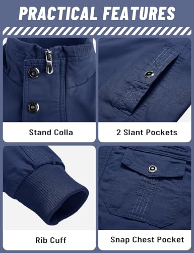 Image of TACVASEN Men's Lightweight Military Cotton Jacket Casual Windbreaker Coat