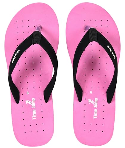 Image of Perforated Flip Flops, Burgundy with Black Straps, Casual Beach Sandals