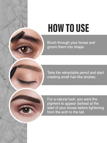 INSIGHT COSMETICS SMUDGE FREE EYEBROW PENCIL (Brown) - Image 3