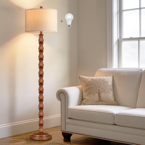 63.5" Rustic Floor Lamp for Living Room, Farmhouse Floor Lamp