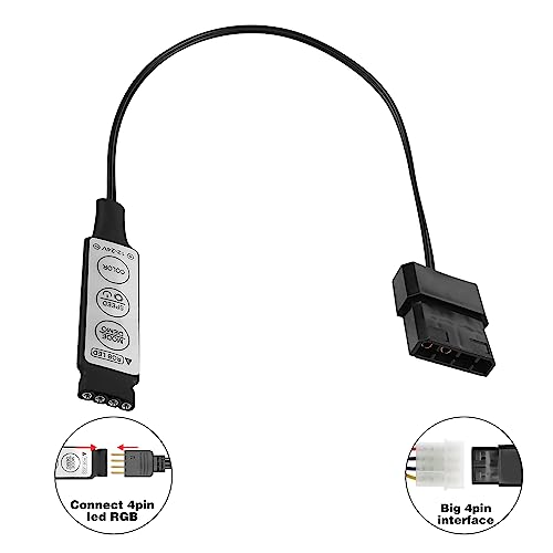 Image of YACSEJAO ARGB Controller Mini 5V-24V 4Pin ARGB LED Lighting 3 /4Pin RGB Controller 1FT LED RGB Light Strip Controller（IDE 4Pin Controller）
