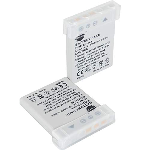 DSTE 2PCS EN EL8 ENEL8 Batería compatible con Nikon Coolpix P1, P2, S1, S2, S3, S5, S6, S7, S8, S9, S50, S51, S52