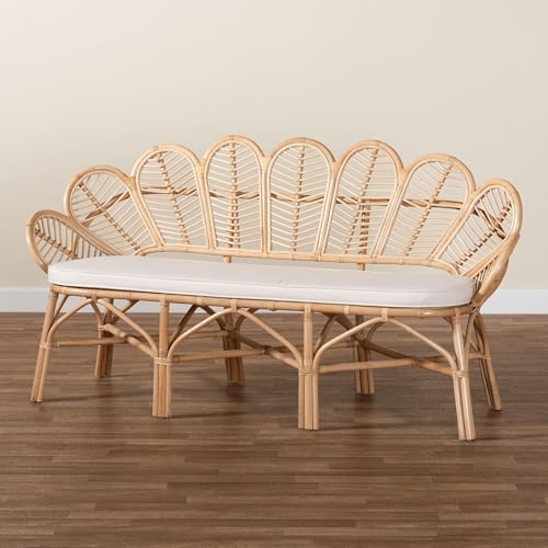 bali & pari Eliava Natural Rattan Accent Bench with Removable Cushion by bali & pari - Used condition - Image 9