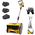 Cordless Snow Shovel,20V 12-Inch Electric Snow Shovel, Snow Blower Cordless with Directional Plate and Adjustable Front Handle, Equipped with LED Lights(2 * 4.0Ah Battery and Quick Charger Included)