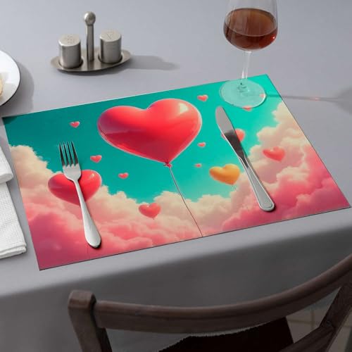 Sets de table en silicone rose avec ballons pour comptoir de cuisine - 2