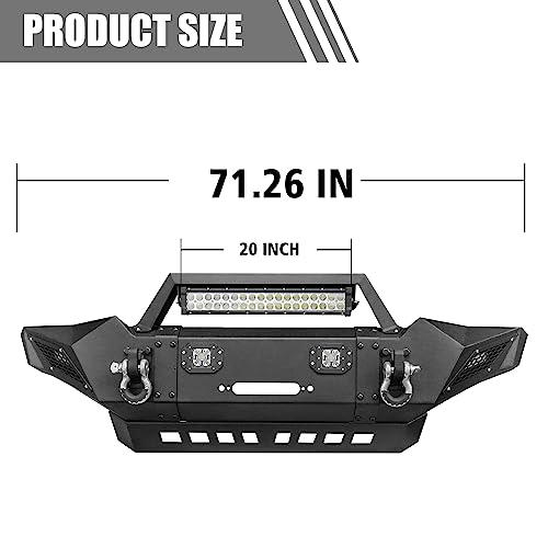 Ebestauto Tacoma Bumper Set Front Bumper With Winch Bracket + Tacoma Rear Bumper For 2005-2015 Tacoma Off-Road Textured Black Bumper (Not Fit Third Generation Tacoma) #TOP6