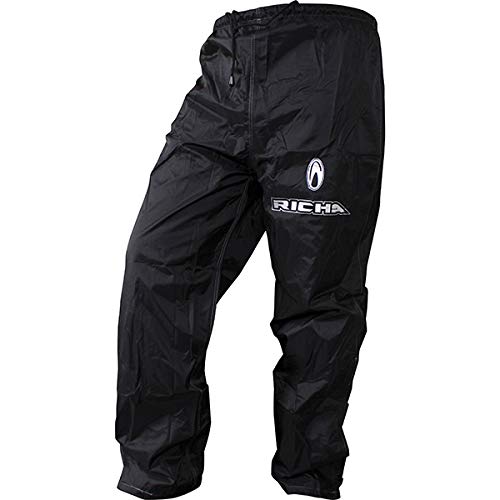 Richa Lluvia Impermeable Warrior Pantalones de Moto Pantalones Negros 10XL